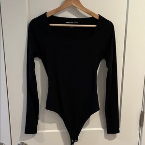 American Eagle Ribbed Black Top